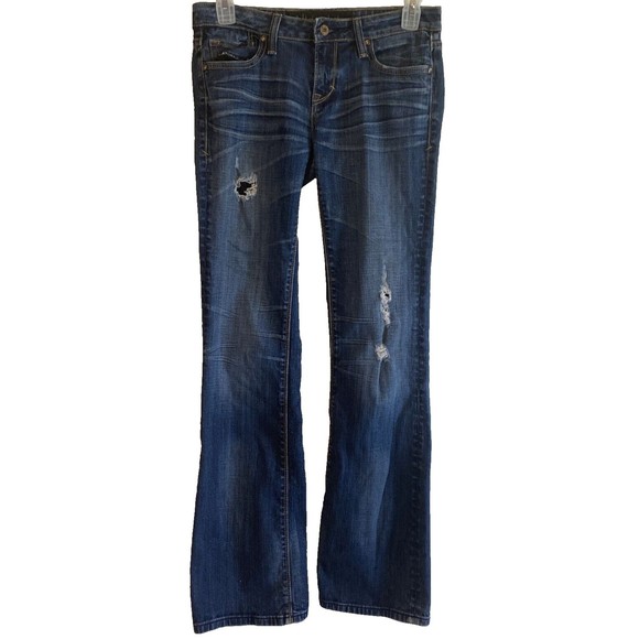 Cult of Individuality Denim - Cult of Individuality Women's 29 (30x33) Bootcut Blue Jeans Mid Rise Distressed